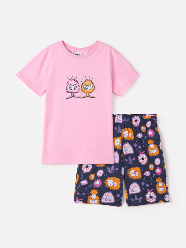 

Костюм повседневный для девочек Adidas Short Tee Set HC1985 розовый 98, Short Tee Set