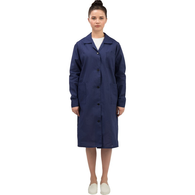 

Халат рабочий NoBrand 159149-K синий 44-46, 158-164