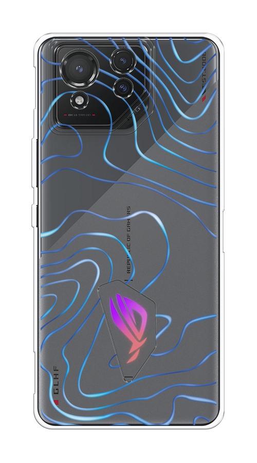 

Чехол на Asus ROG Phone 8 "Blue lines", Прозрачный;синий, 45150-1