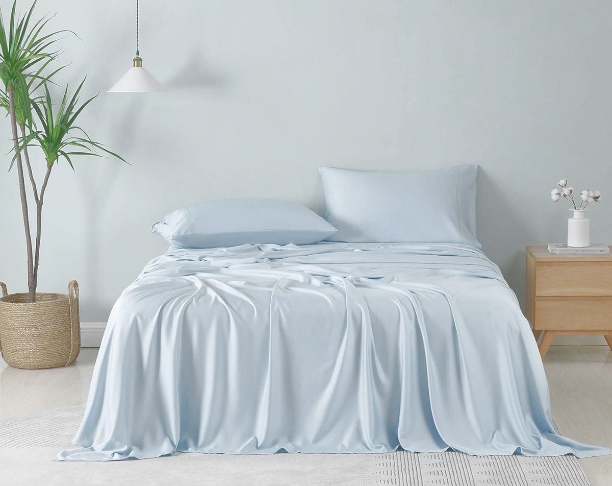 

Простыня Maktex из тенселя на резинке Голубой Элис, Простыни из тенселя на резинке 90х200х20 Голубой Элис