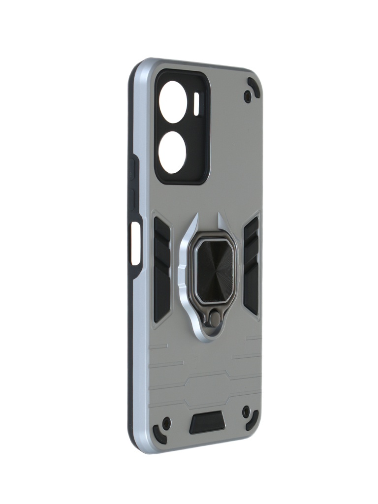 

Чехол DF для Vivo Y16 с магнитом и кольцом Silver vArmor-01, Серый, Vivo Y16