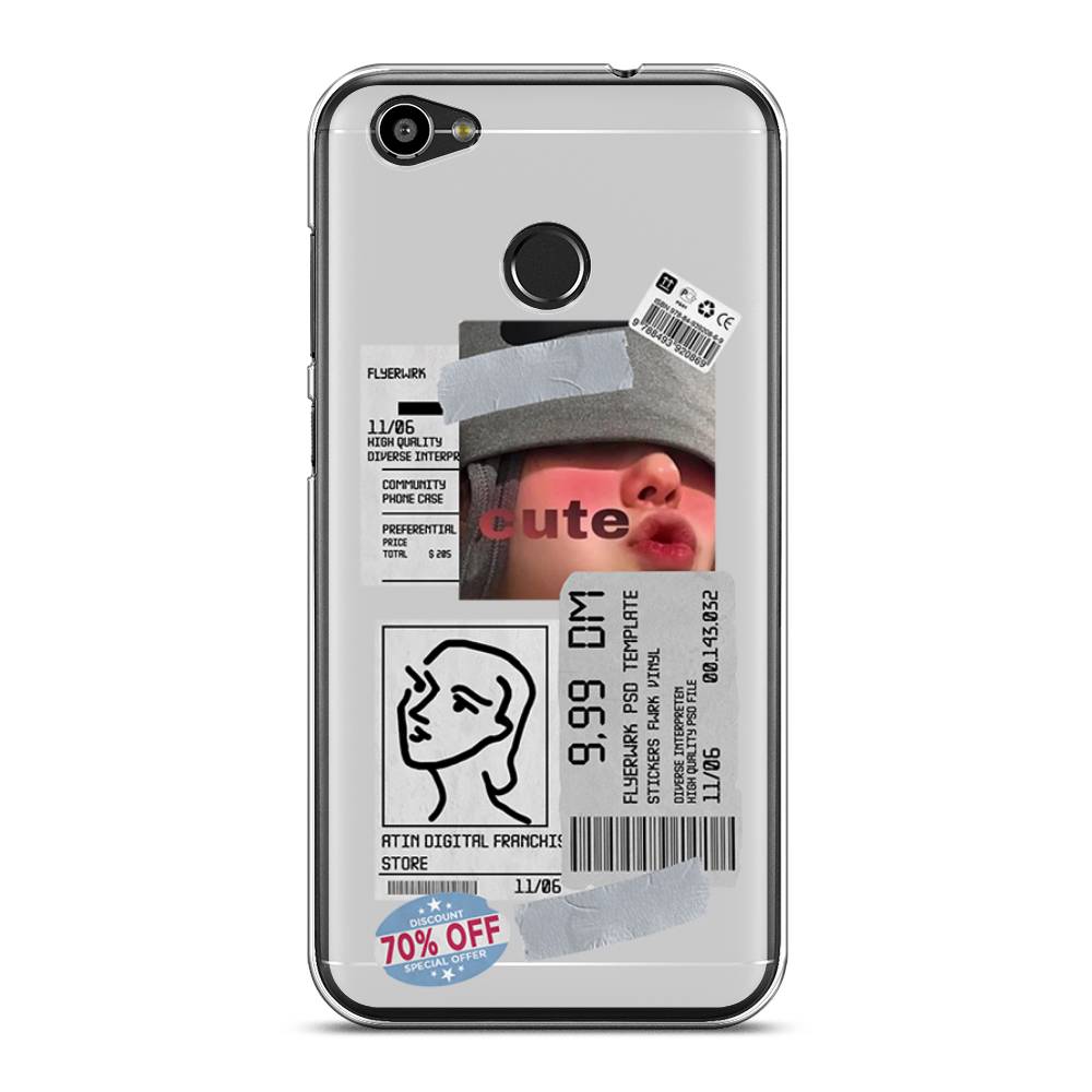 

Чехол на ZTE Blade A6 "Cute girl collage", Розовый;серый;голубой, 132350-6