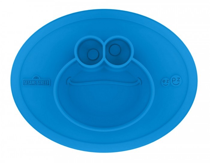 фото Тарелка ezpz cookie monster mat синий limited edition