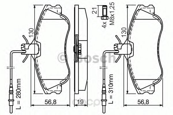 

Тормозные колодки Bosch дисковые 986424414