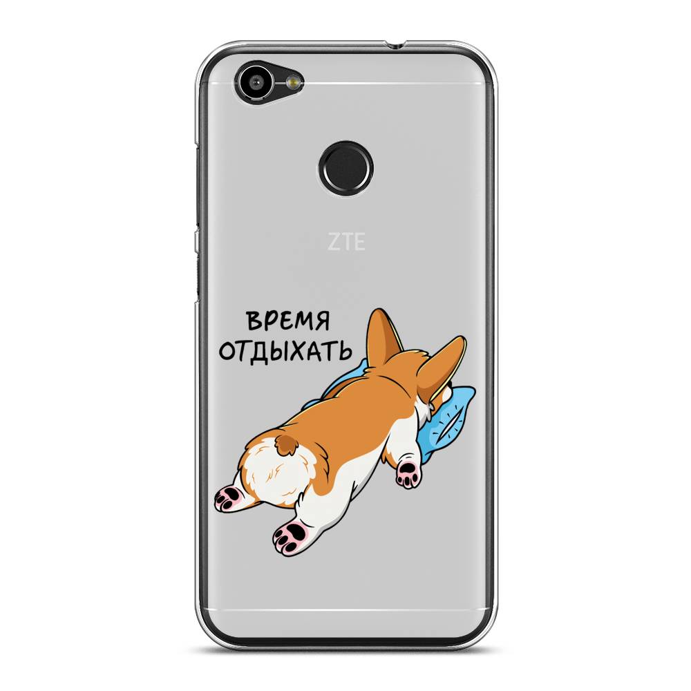 

Чехол на ZTE Blade A6 "Корги отдыхает", Черный;коричневый;голубой, 132350-1
