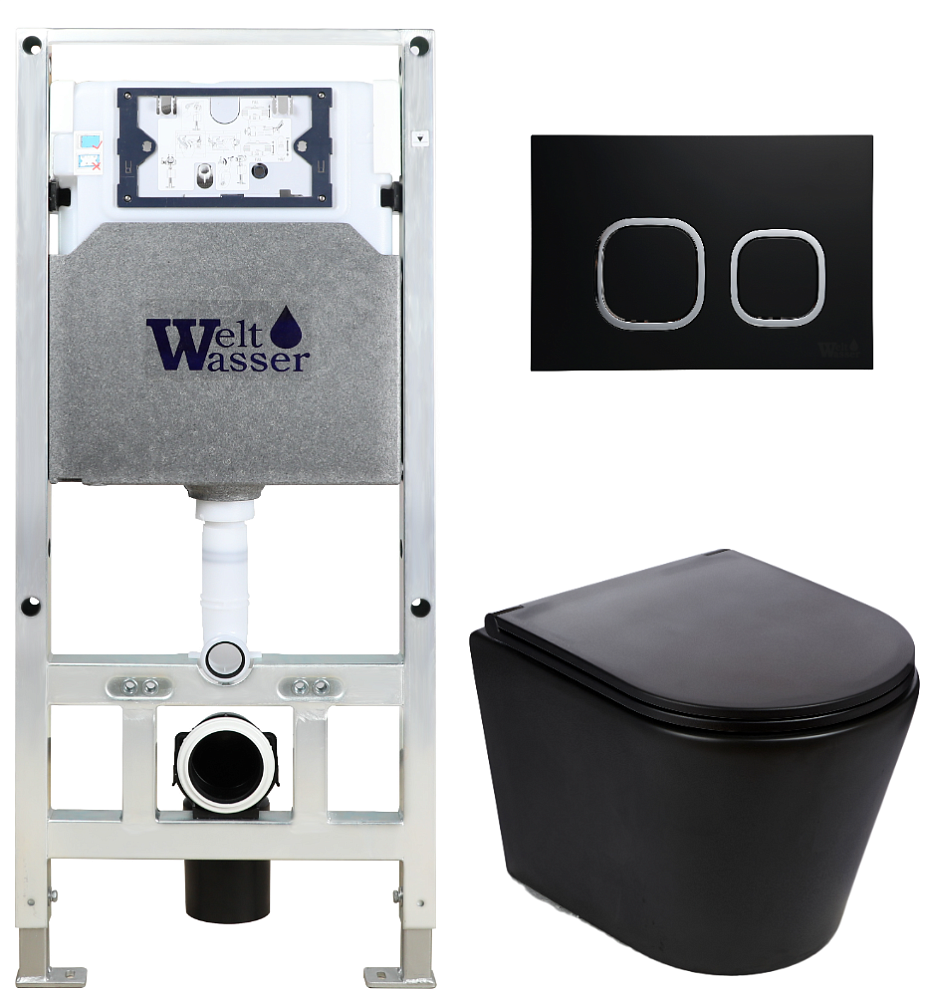 

Унитаз с инсталляцией WeltWasser AMBERG 506 ST + SALZBACH 043 MT-BL + AMBERG RD-BL