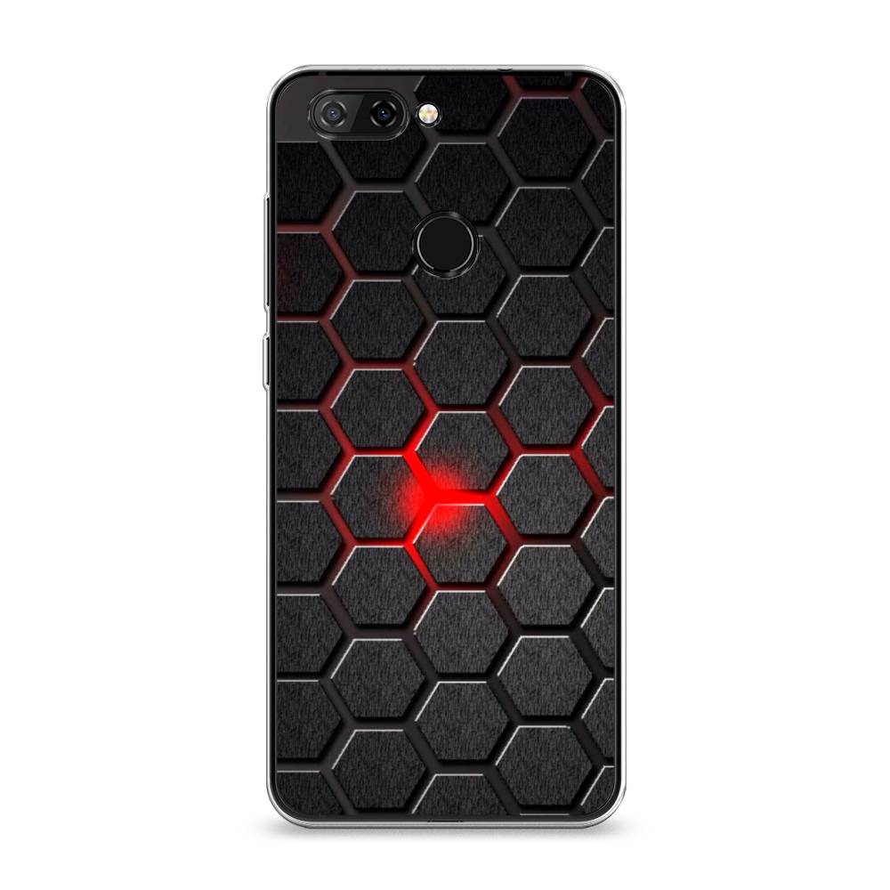 

Чехол на ZTE Blade V9 "Соты красные", Красный;черный;серый, 132450-3