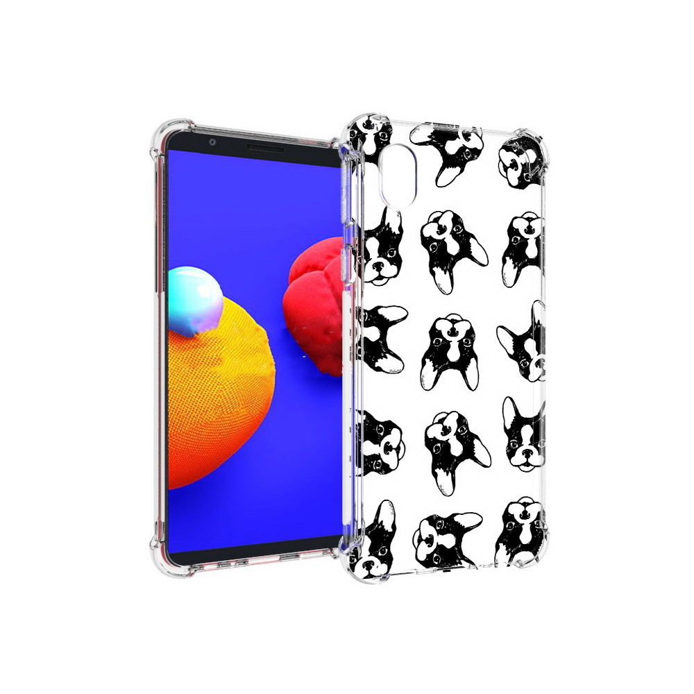 

Чехол MyPads Tocco для Samsung Galaxy A01 Core черно белые собачки (PT151825.477.683), Прозрачный, Tocco