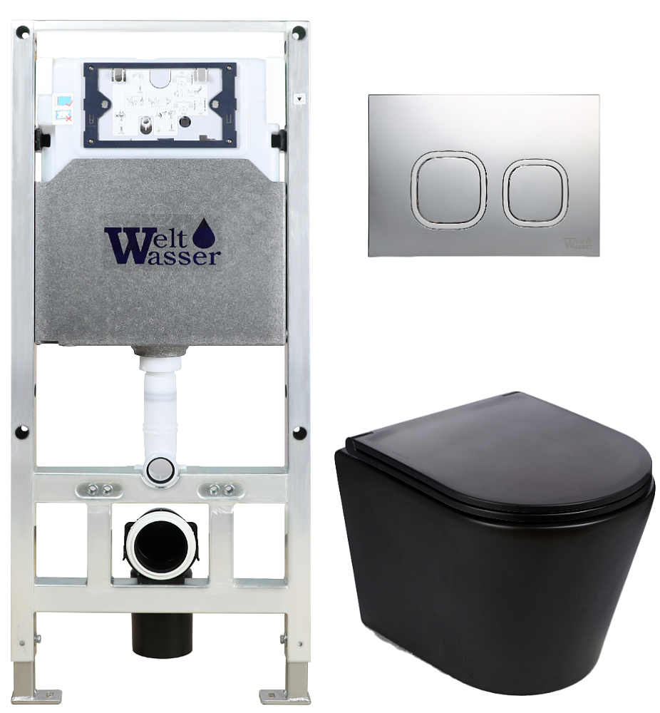 

Унитаз с инсталляцией WeltWasser AMBERG 506 ST + SALZBACH 043 MT-BL + AMBERG RD-CR