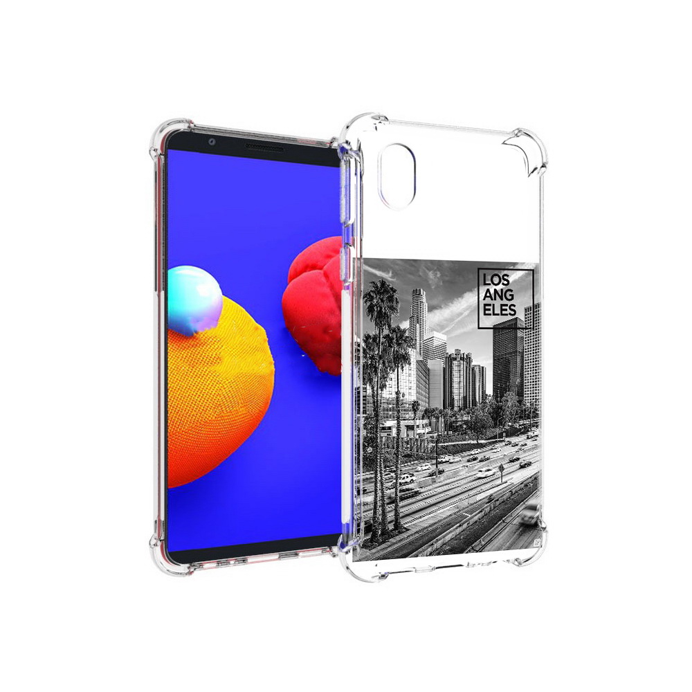 

Чехол MyPads Tocco для Samsung Galaxy A01 Core черно белый лос анджелес (PT151825.477.685), Прозрачный, Tocco