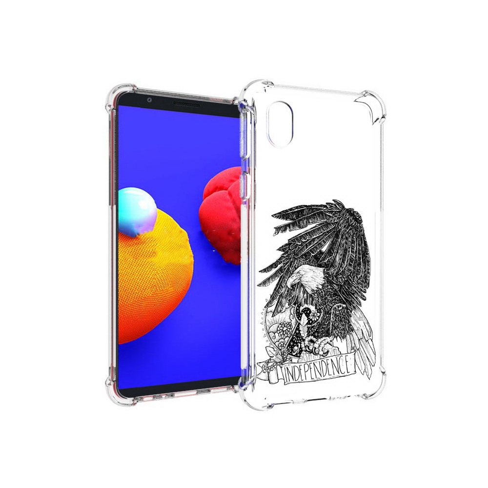 

Чехол MyPads Tocco для Samsung Galaxy A01 Core черно белый сокол (PT151825.477.688), Прозрачный, Tocco