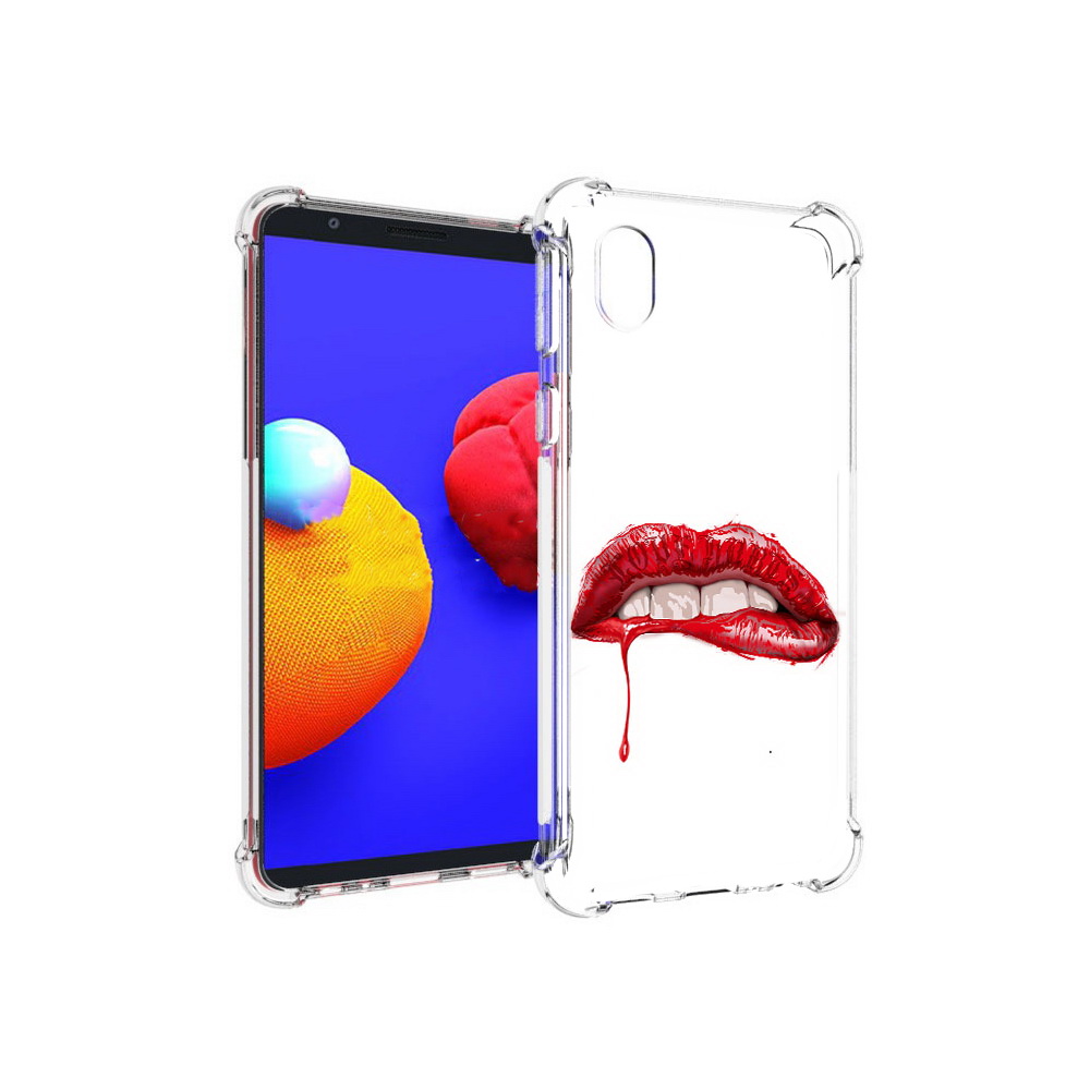 

Чехол MyPads Tocco для Samsung Galaxy A01 Core яркие красные губы (PT151825.477.706), Прозрачный, Tocco