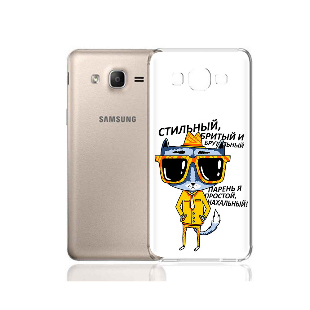 

Чехол MyPads Tocco для Samsung Galaxy A7 (2015) стильный кот (PT11625.595.625), Прозрачный, Tocco