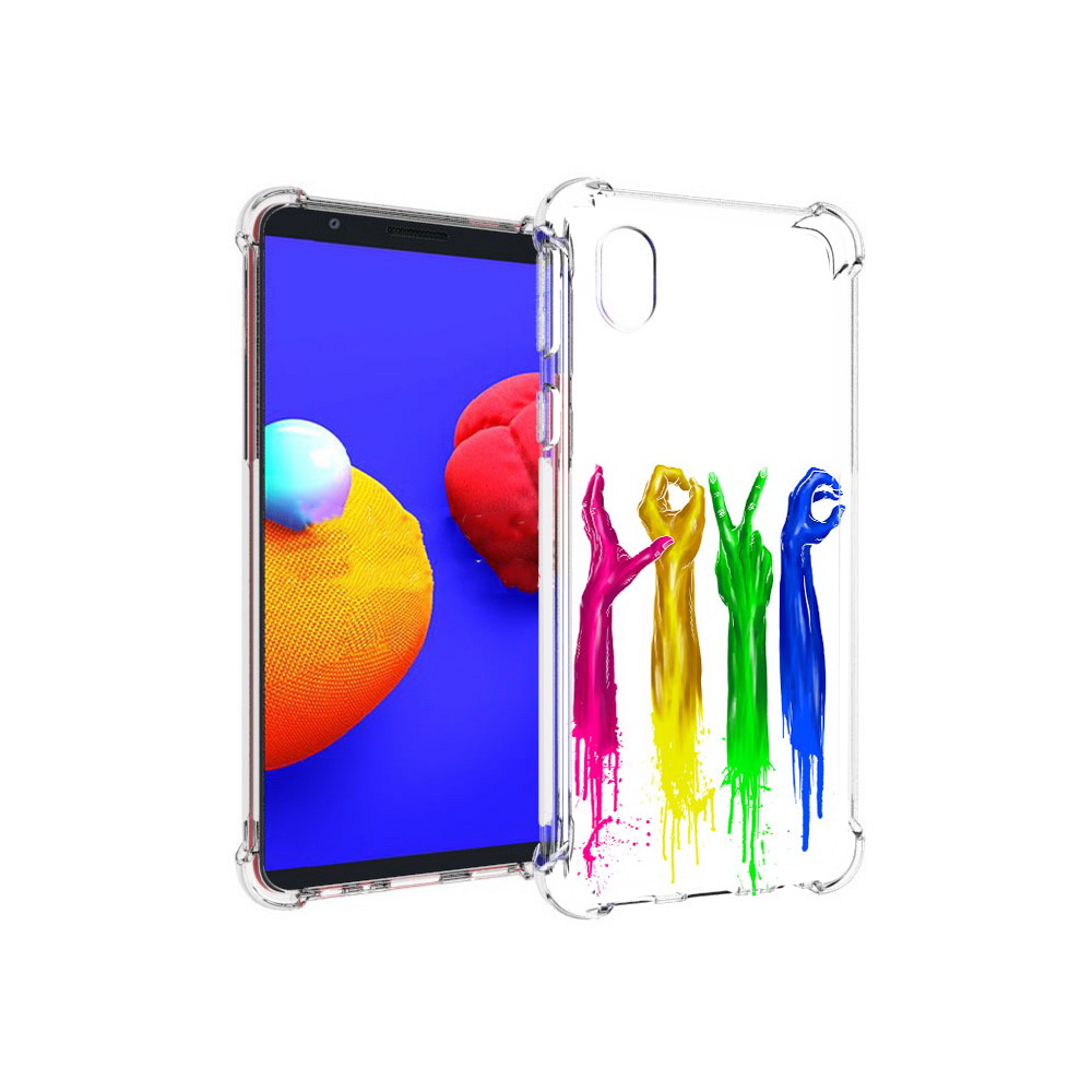 

Чехол MyPads Tocco для Samsung Galaxy A01 Core яркие руки love (PT151825.477.707), Прозрачный, Tocco