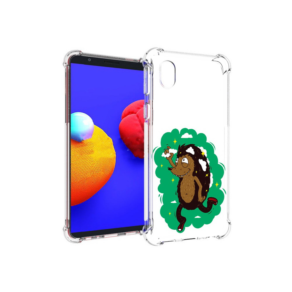

Чехол MyPads Tocco для Samsung Galaxy A01 Core Ежик в облаках (PT151825.477.77), Прозрачный, Tocco