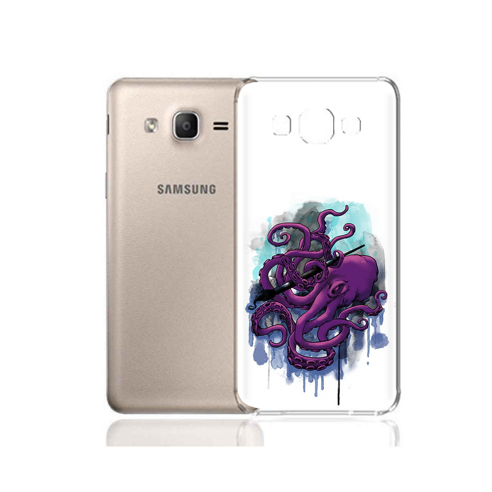 

Чехол MyPads Tocco для Samsung Galaxy A7 (2015) фиолетовый осьминог (PT11625.595.658), Прозрачный, Tocco