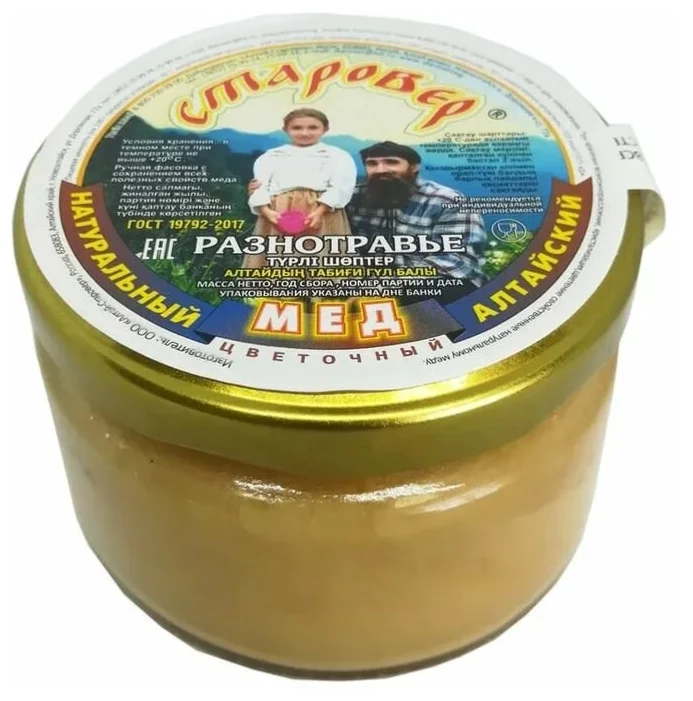 

Мёд Алтай Старовер «Разнотравье», 300 г, Разнотравье