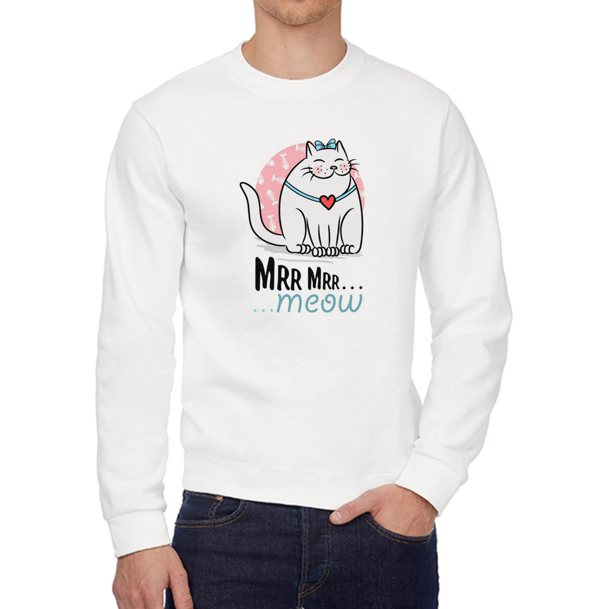 

Свитшот женский CoolPodarok Прикол Mrrrr meow есть параона белый 42 RU, 2W015973