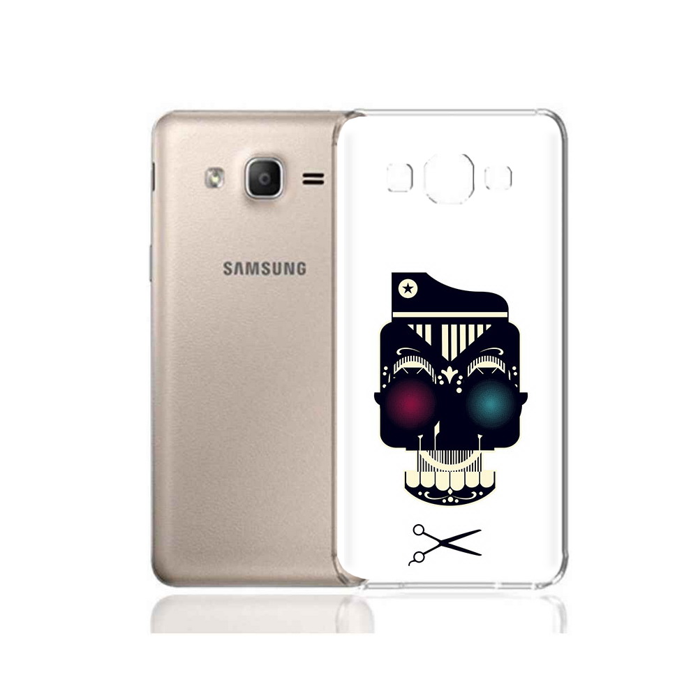 

Чехол MyPads Tocco для Samsung Galaxy A7 (2015) черно белый скелет с яркими глазами, Прозрачный, Tocco