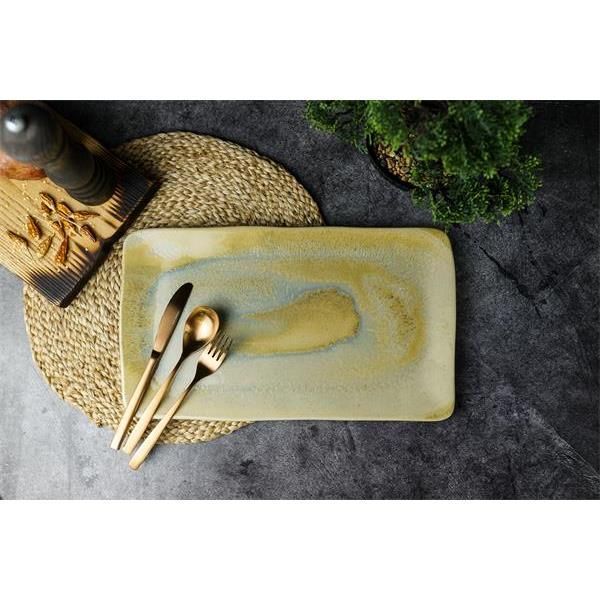 

Блюдо прямоугольное Porland Stoneware Pearl 37,5x 21,5 см.,каменная керамика, Желтый