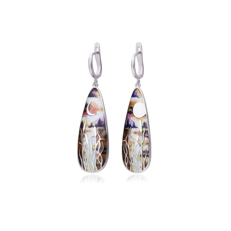 

Серьги из серебра FILLART 31.270, эмаль, 31.270