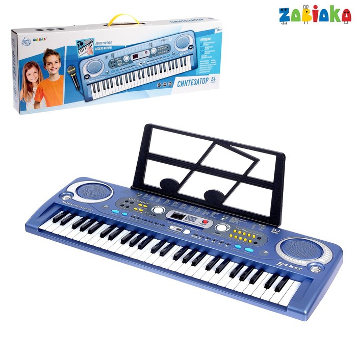 Синтезатор «Музыкальный взрыв», 54 клавиши с цифровым дисплеем, от сети и от батареек