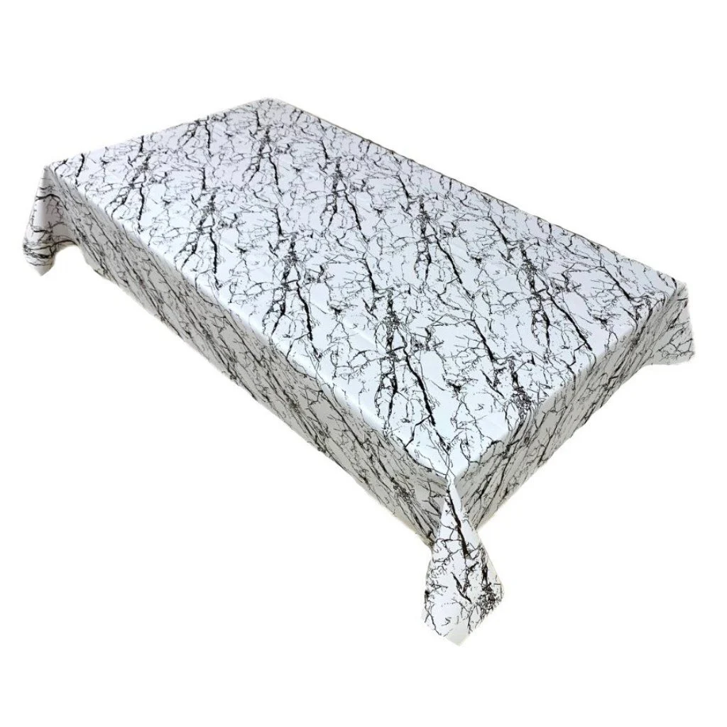 

Скатерть Dekorelle A506_180х140 140х180 см ПВХ бело-черная