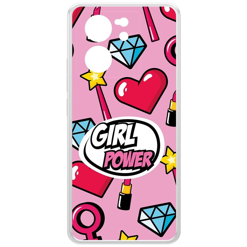 

Чехол-накладка Krutoff Clear Case Girl Power для Xiaomi 13T, Прозрачный