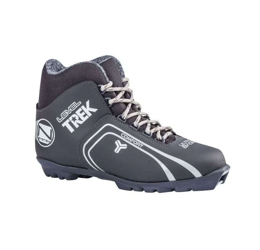 Ботинки лыжные TREK Level 1 NNN цвет чёрный-серый, 40 р. Стелька 25.5 см маломерят