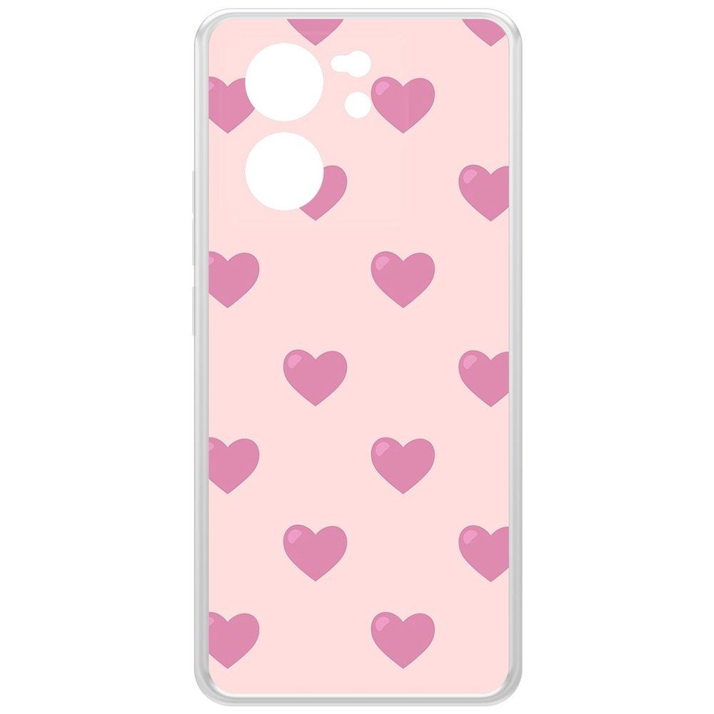 

Чехол-накладка Krutoff Clear Case Пурпурные сердца для Xiaomi 13T, Прозрачный
