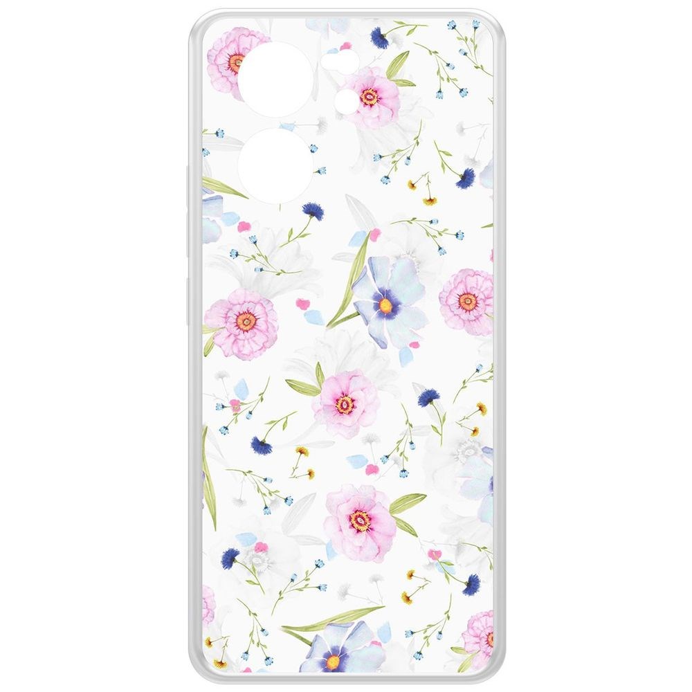 

Чехол-накладка Krutoff Clear Case Цветочный паттерн 3 для Xiaomi 13T, Прозрачный