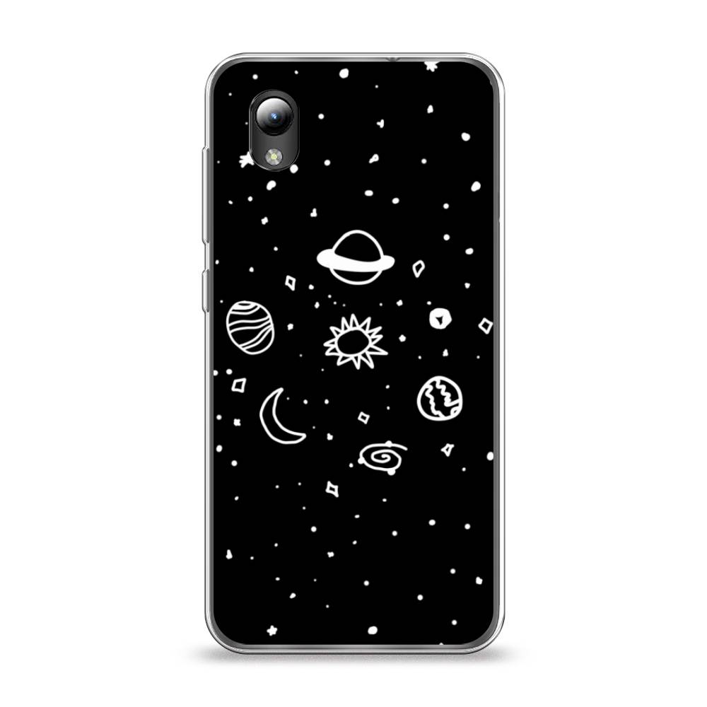 

Чехол на ZTE Blade A3 2019/L8/ZTE Blade A31 lite "Дудл солнечной системы", Бежевый;серый, 132950-2