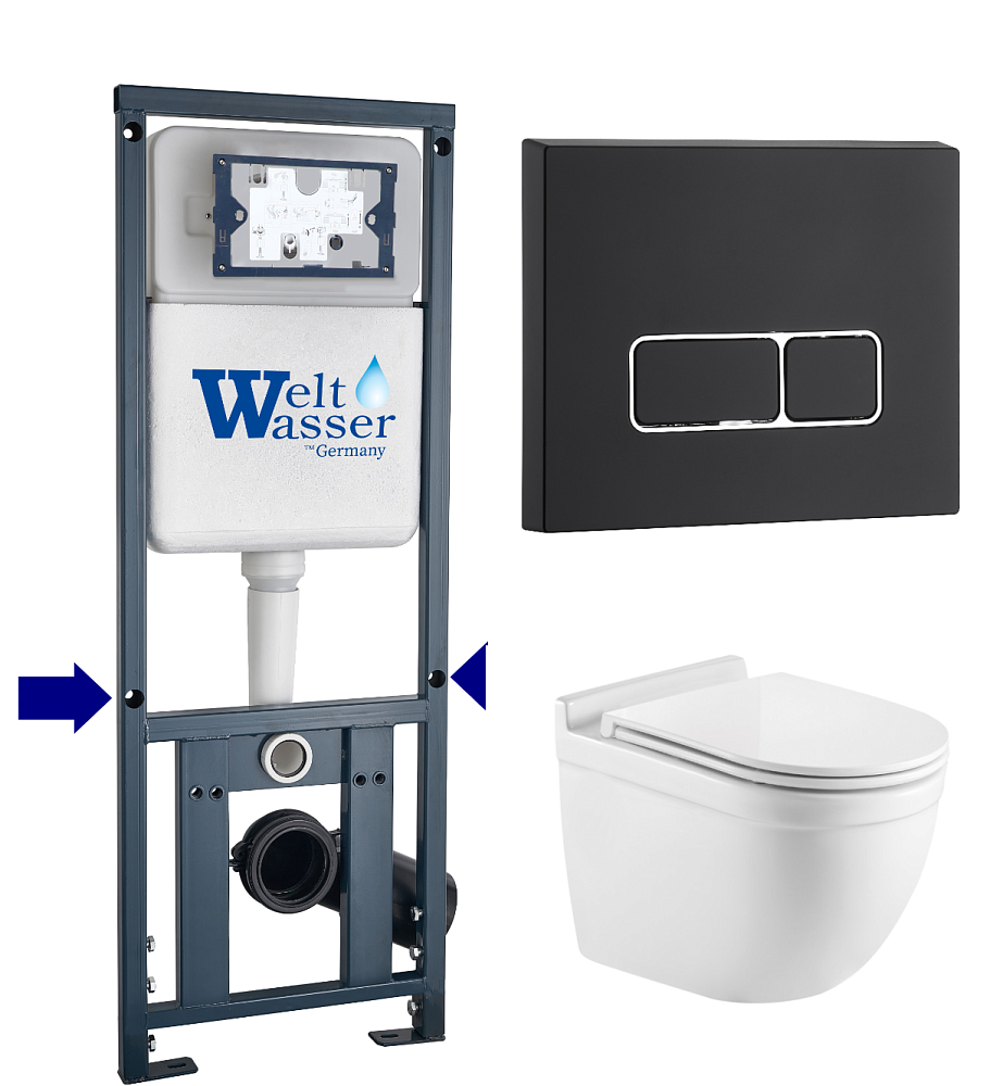

Унитаз с инсталляцией WeltWasser MARBERG 410 + HEIMBACH 043 GL-WT + MAR 410 SE MT-BL