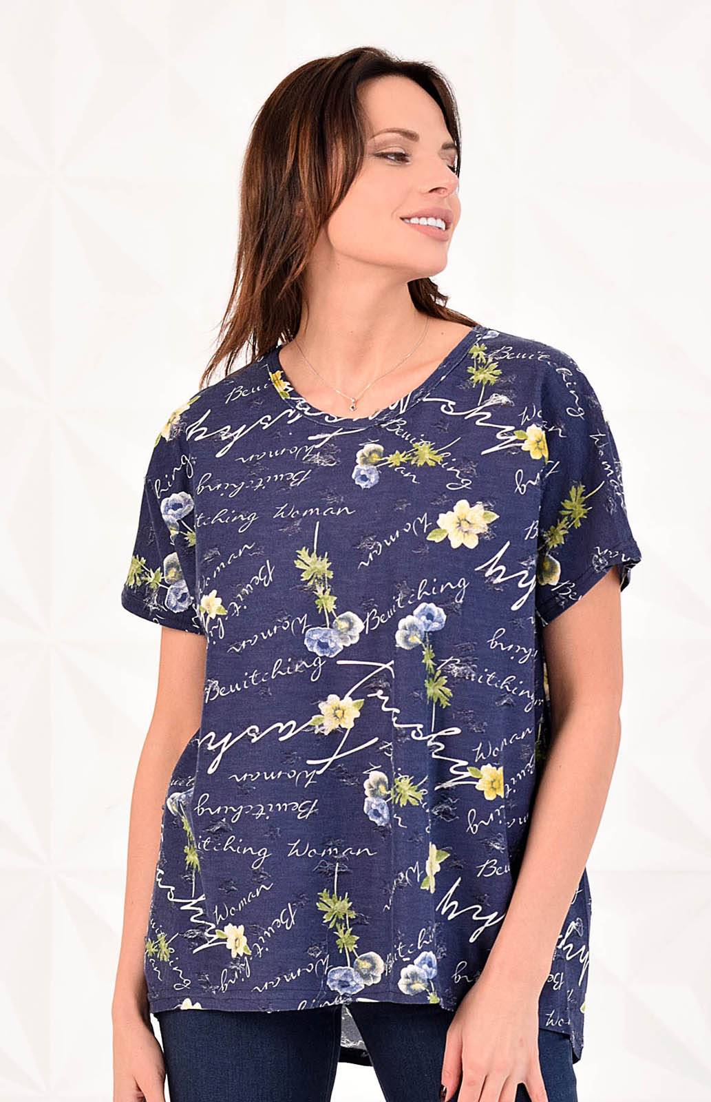 

Блуза женская MILANIKA 2909 синяя ONE SIZE, 2909