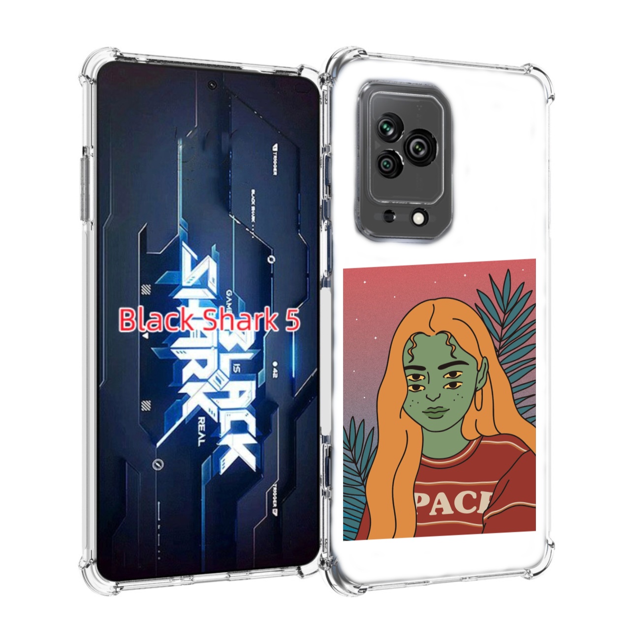 

Чехол MyPads четырехглазая девушка женский для Xiaomi Black Shark 5, Прозрачный, Tocco