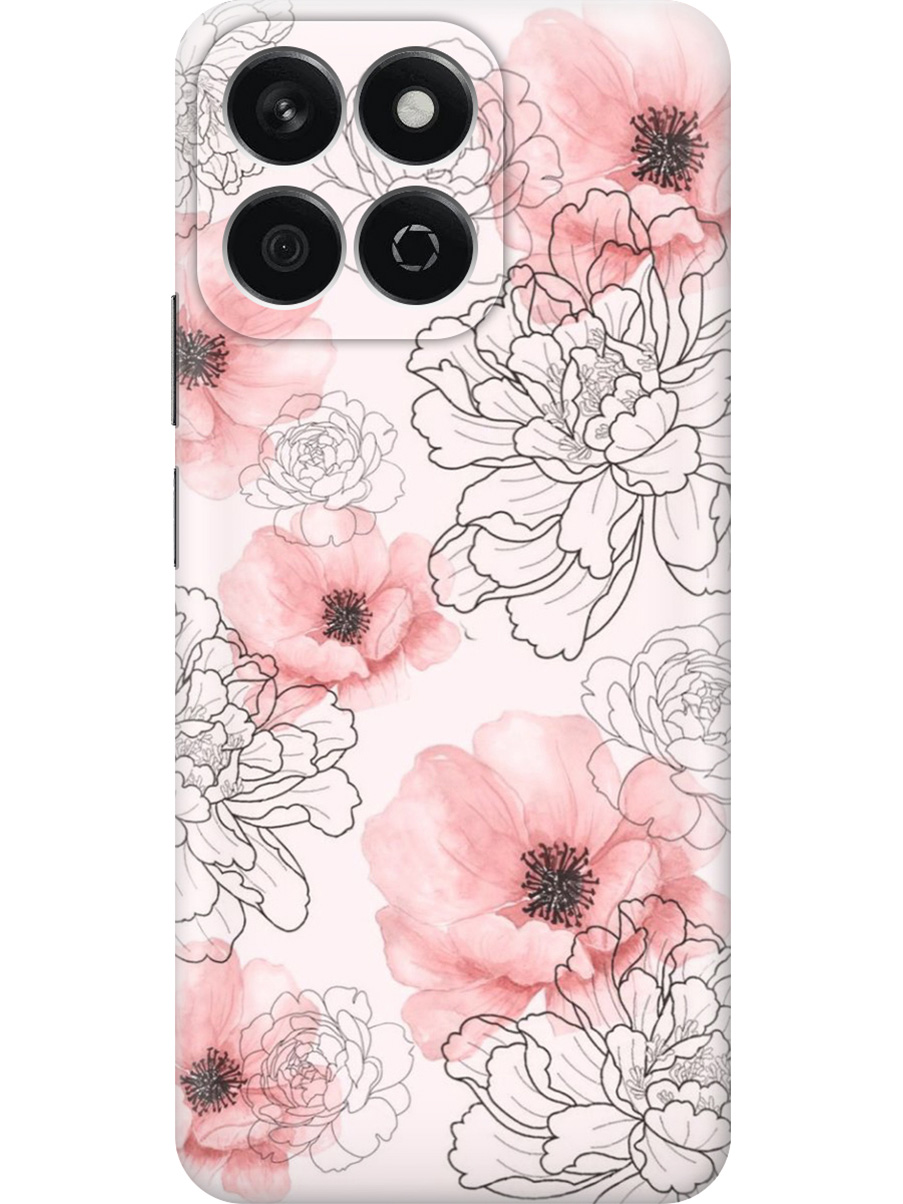 

Силиконовый чехол на Honor X7C с принтом "Нежно-розовые цветы", Прозрачный;розовый, 786720523