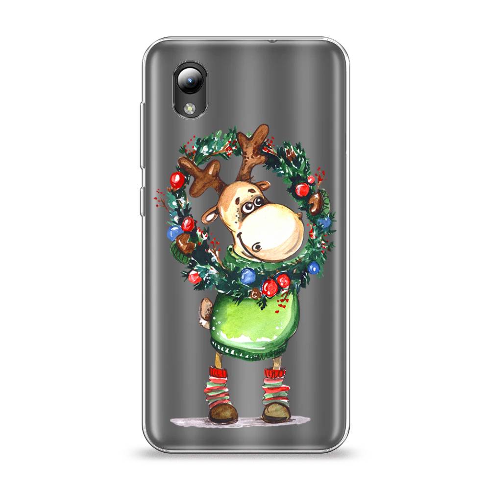 

Чехол на ZTE Blade A3 2019/L8/ZTE Blade A31 lite "Олень с новогодним венком", 132950-4
