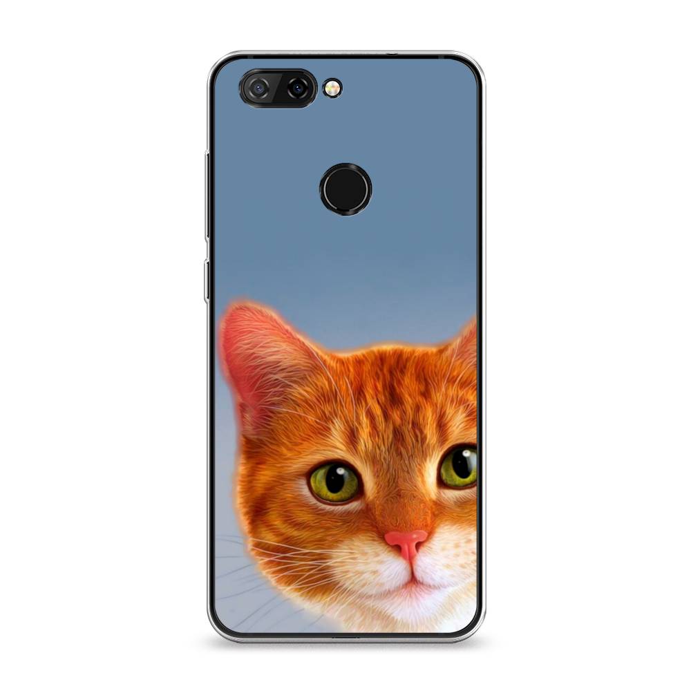 

Чехол на ZTE Blade V9 "Любопытный котик", Коричневый, 132450-1