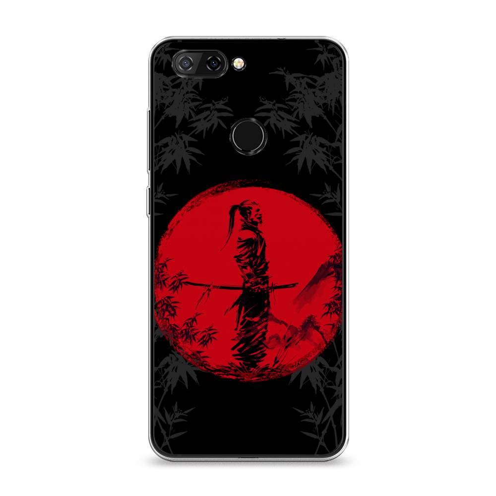 

Чехол на ZTE Blade V9 "Самурай на красном фоне", Черный;красный;серый, 132450-4