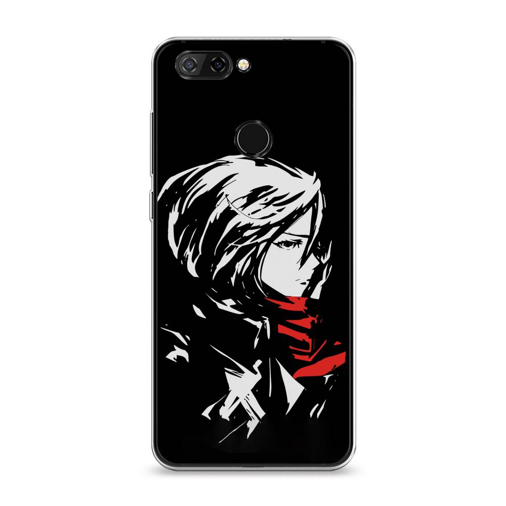 

Чехол на ZTE Blade V9 "Микаса минимализм", Черный;серый;красный, 132450-4
