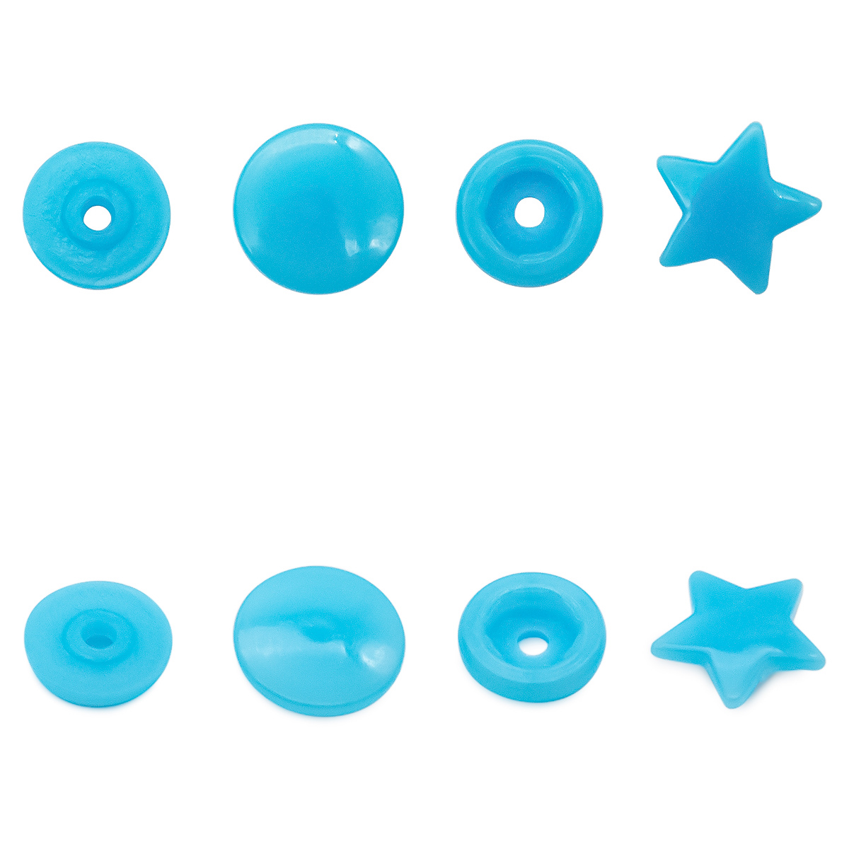 Кнопка фигурная NEW STAR Звезда 12,5мм/10мм, пластик, 100шт (189 аква)