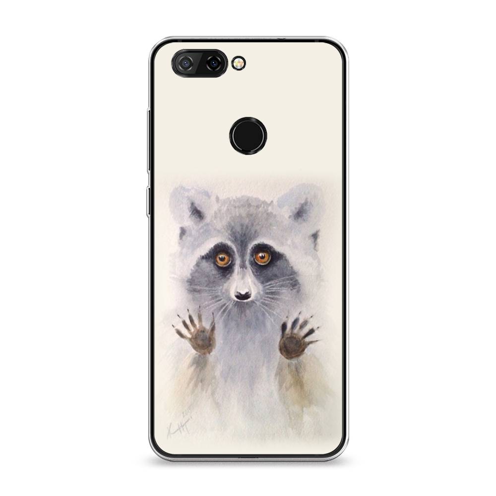 

Чехол на ZTE Blade V9 "Енот за стеклом", Бежевый;серый, 132450-4