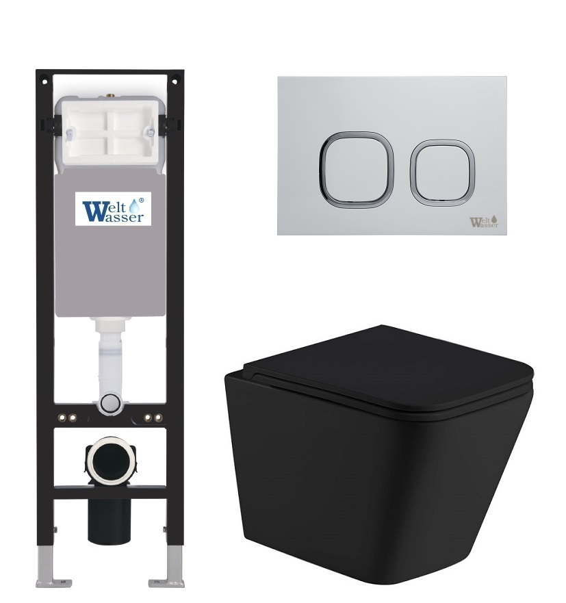 

Унитаз с инсталляцией WeltWasser AMBERG 350 + GELBACH 043 MT-BL + AMBERG RD-WT, AG35024