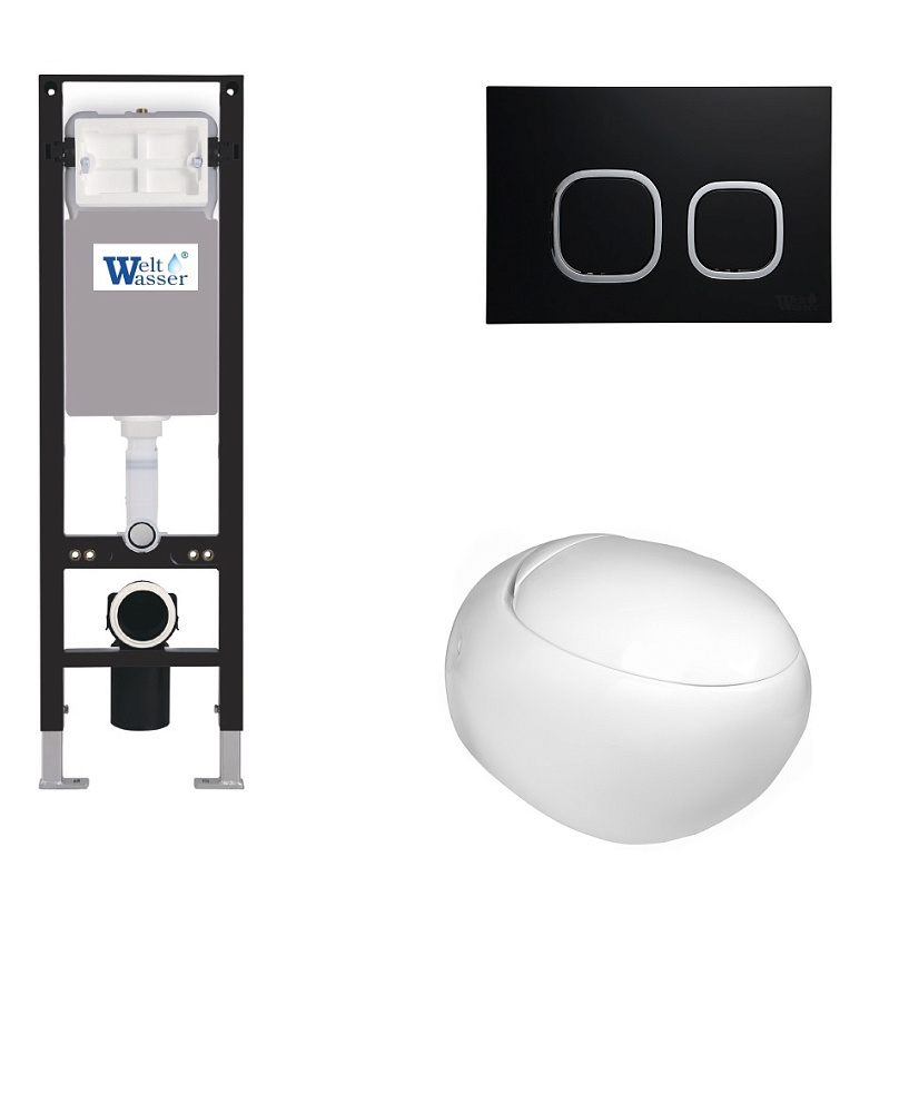 

Унитаз с инсталляцией WeltWasser AMBERG 350 + JECKENBACH 004 GL-WT + AMBERG RD-BL, AJ3501