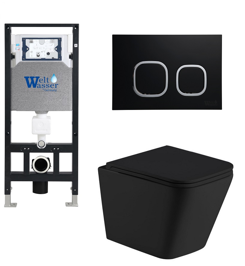 

Унитаз с инсталляцией WeltWasser AMBERG 506 + GELBACH 043 MT-BL + AMBERG RD-BL, AG50641