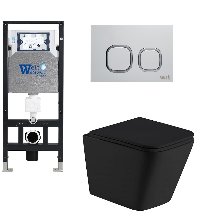 

Унитаз с инсталляцией WeltWasser AMBERG 506 + GELBACH 043 MT-BL + AMBERG RD-MT CR, AG50643