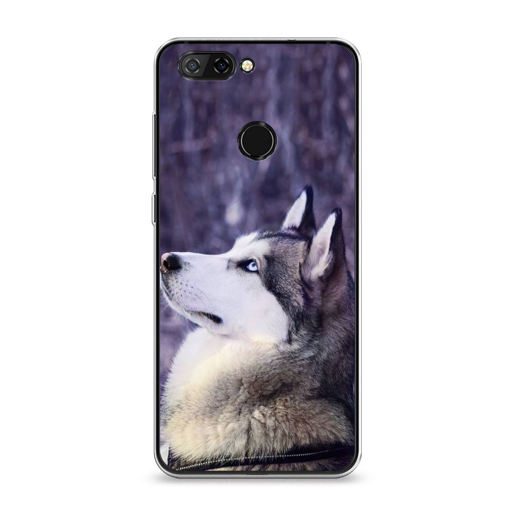 

Чехол на ZTE Blade V9 "Хаски 1", Фиолетовый;белый, 132450-1