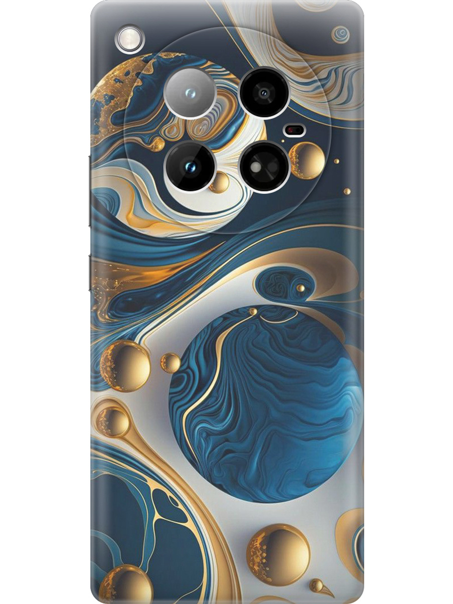 

Силиконовый чехол на Infinix Zero 40 4G с принтом "Сине-золотые фигуры", Прозрачный;желтый;синий, 786722332