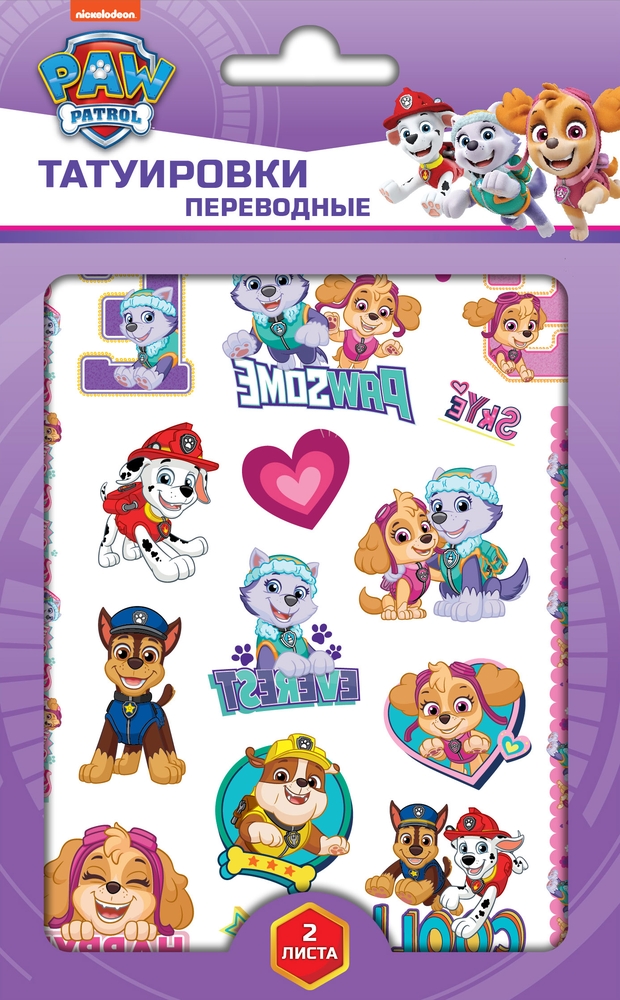 

Набор наклеек-тату переводных ND Play Щенячий патруль № 3, 4 листа, Разноцветный