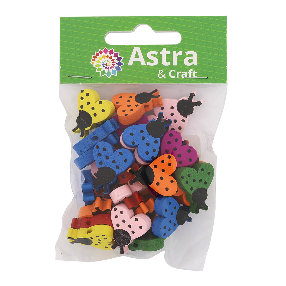 

Бусины Astra&Craft деревянные, цветной микс, божья коровка, 15гр/упак, Разноцветный